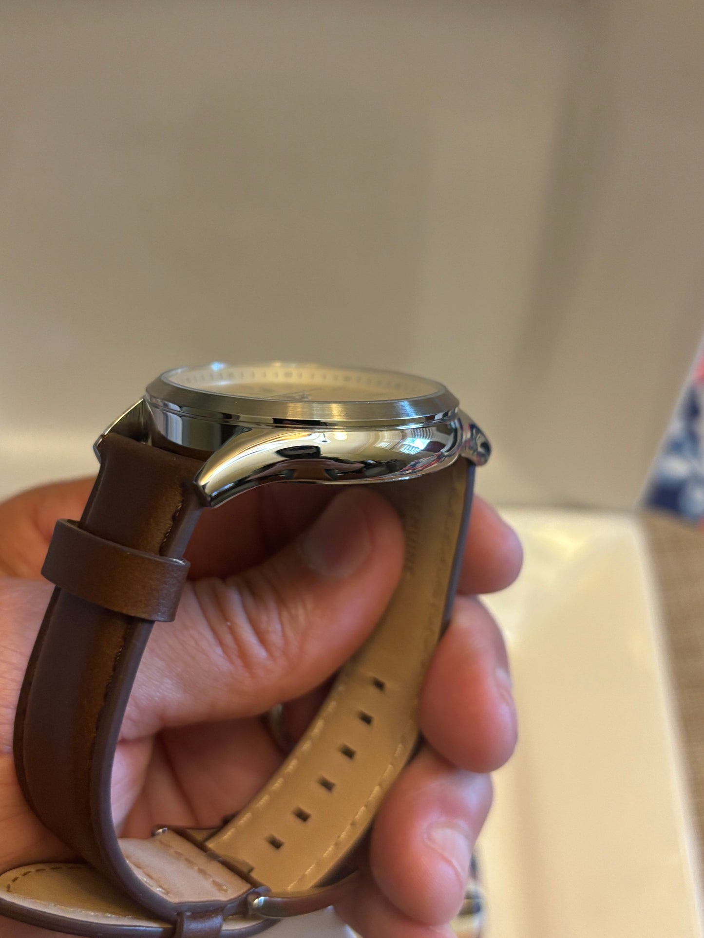 Fossil Fenmore BQ2865 – 44mm Cream Dial, Brown Leather, Quartz Three-Hand