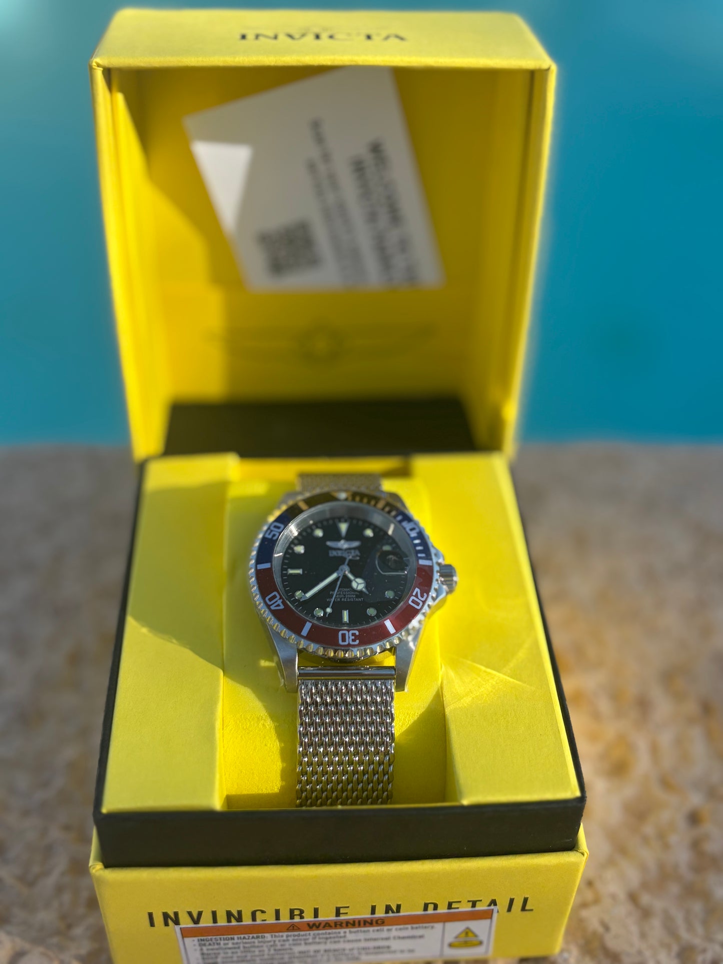 Invicta Pro Diver 47721 Automatic Pepsi Bezel Mesh Bracelet – Men’s 200m Dive Watch