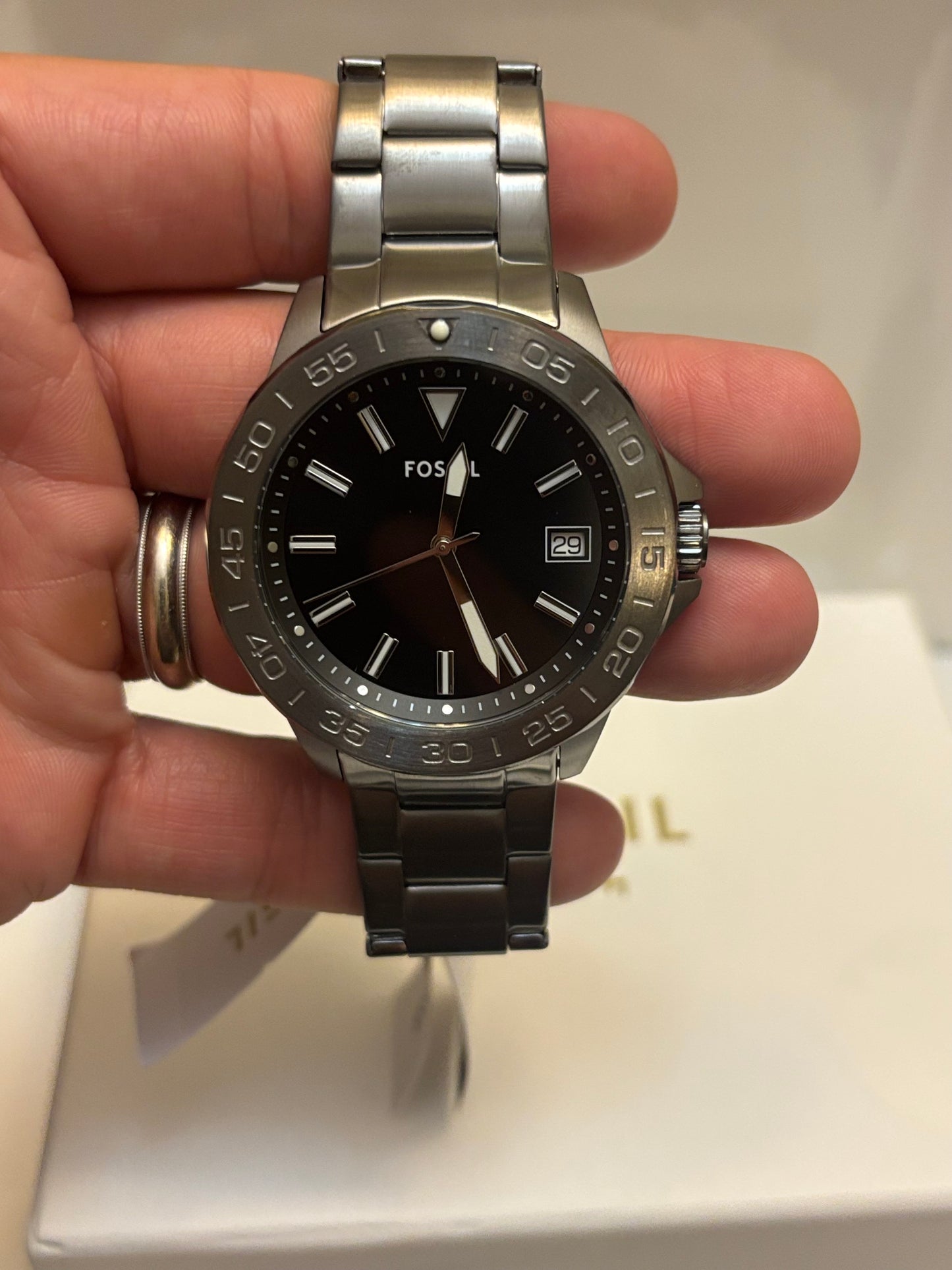 Fossil Bannon BQ2785SET Watch + Extra Strap Box Set — Smoke Stainless — Free Shipping