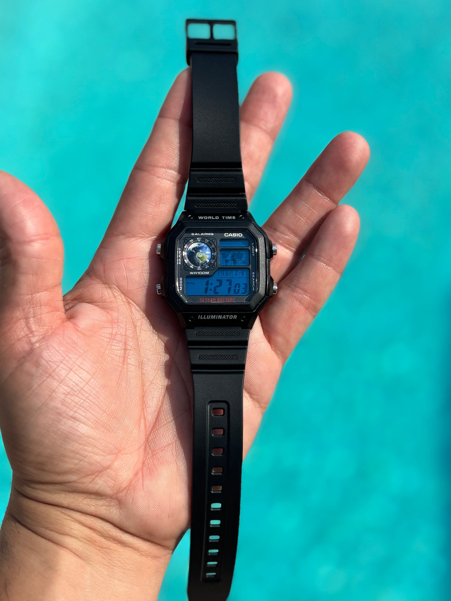 🌍 Casio AE1200 “Blue Planet” Mod – Our Home on Your Wrist