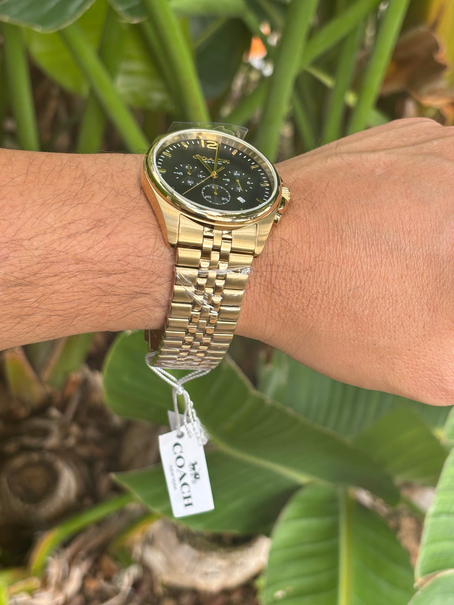 Coach Lexington Chronograph Men’s Gold Stainless Steel Black Dial Watch 14602657