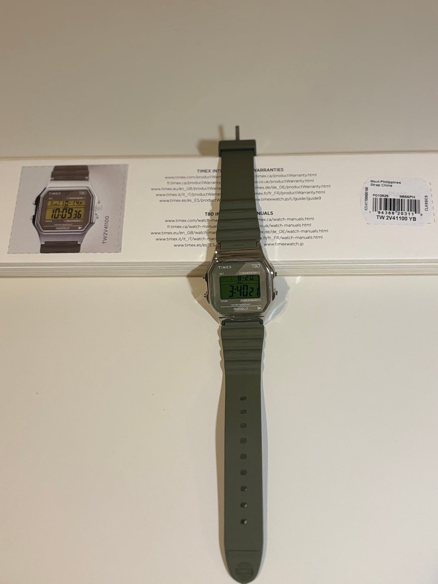 Timex T80 Retro Digital Watch – Stainless Steel Strap – Model TW2V41100 YB – Brand New
