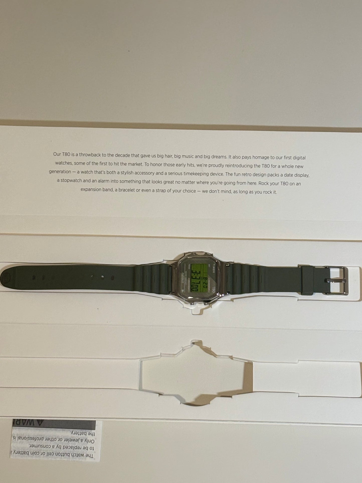 Timex T80 Retro Digital Watch – Stainless Steel Strap – Model TW2V41100 YB – Brand New