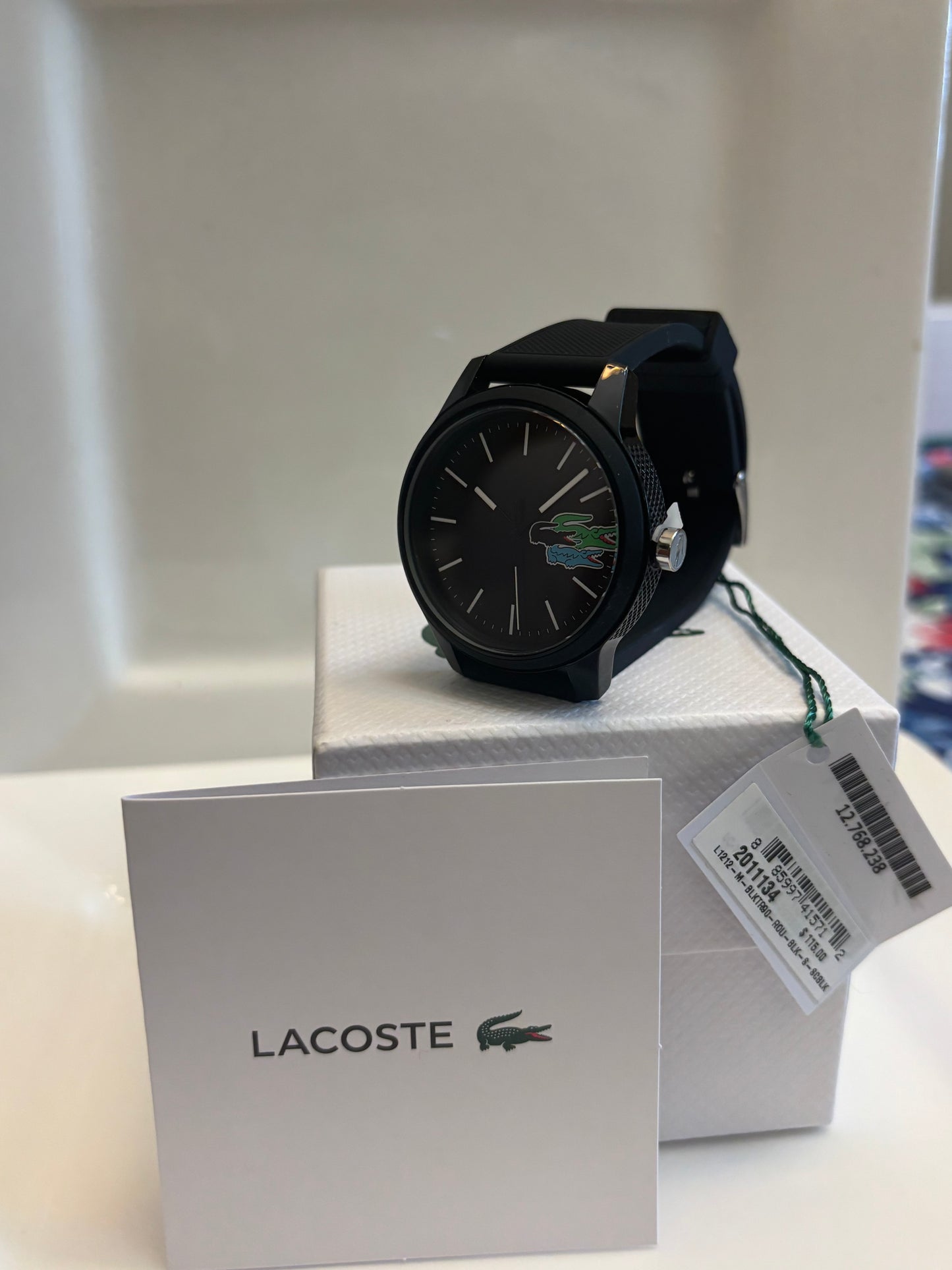 Lacoste L.12.12 Men’s Watch 2011134 – Black Silicone, 42 mm