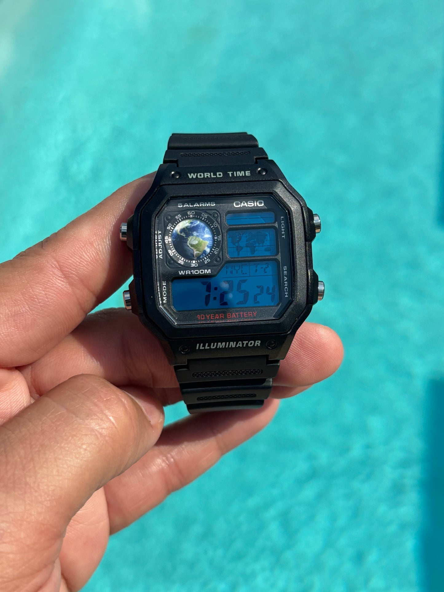 🌍 Casio AE1200 “Blue Planet” Mod – Our Home on Your Wrist