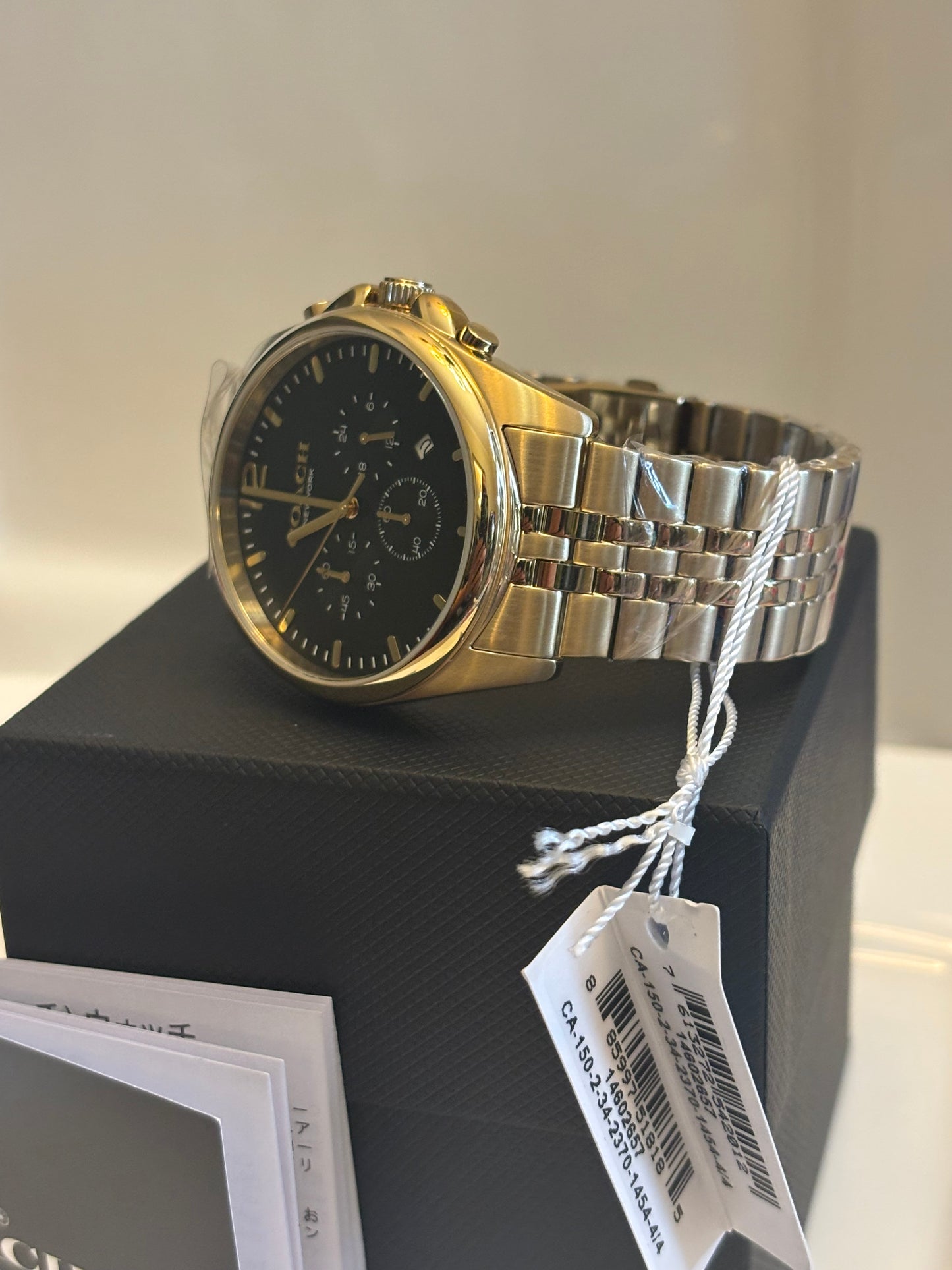 Coach Lexington Chronograph Men’s Gold Stainless Steel Black Dial Watch 14602657