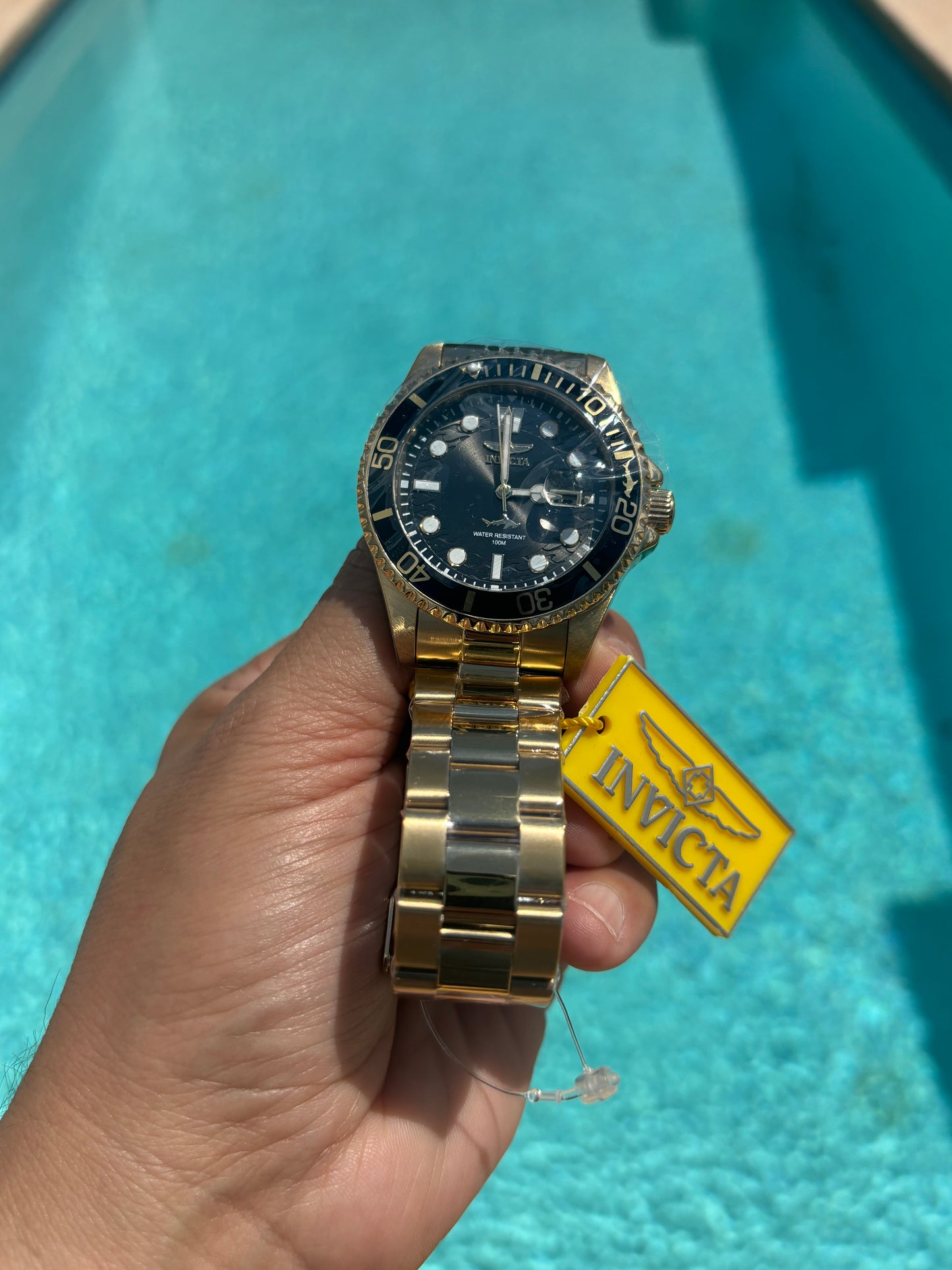 Invicta Pro Diver Men’s Watch – 43mm, Gold-Tone Stainless Steel, Black Dial (30026)
