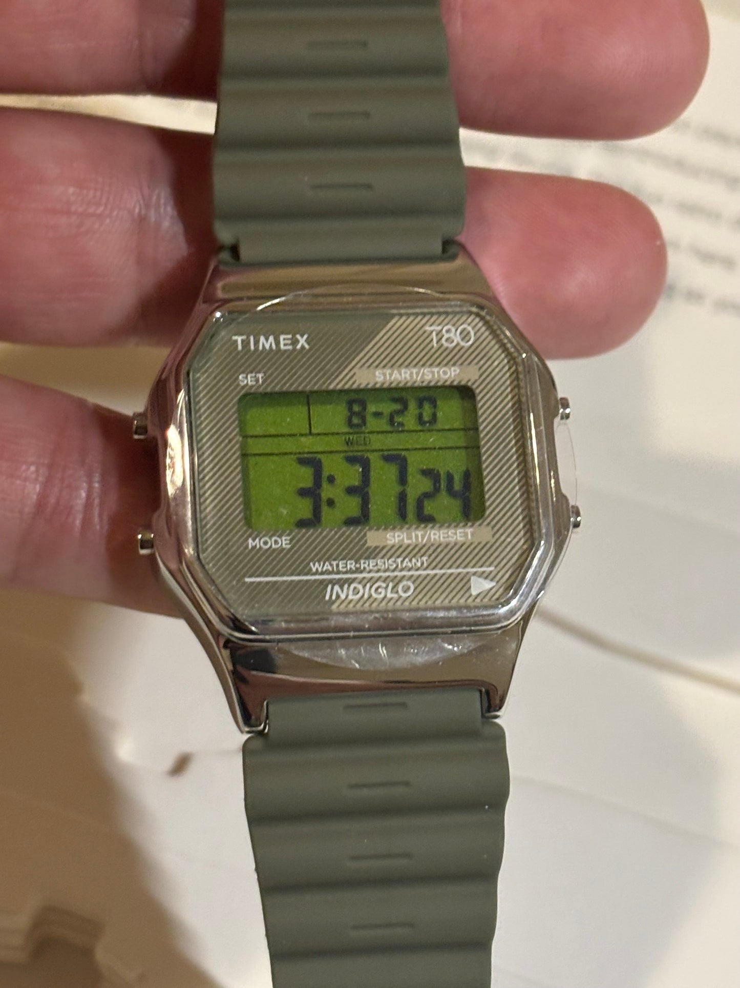 Timex T80 Retro Digital Watch – Stainless Steel Strap – Model TW2V41100 YB – Brand New