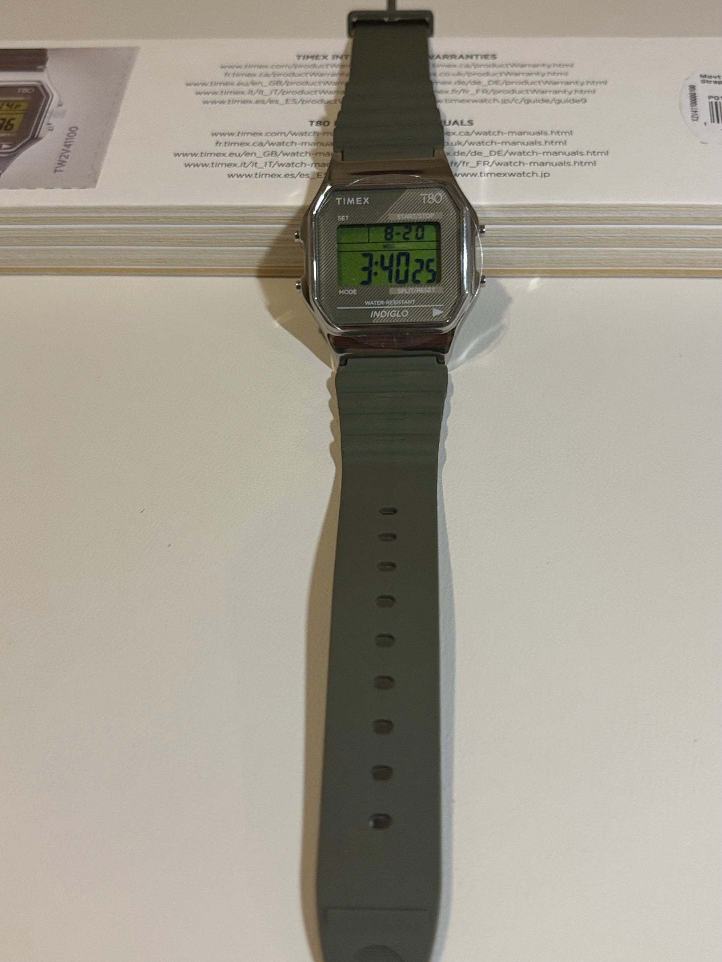 Timex T80 Retro Digital Watch – Stainless Steel Strap – Model TW2V41100 YB – Brand New
