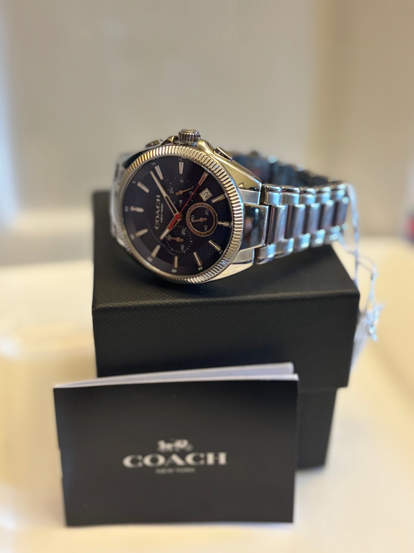 Coach Chronograph 14602679 Men’s Stainless Steel Blue Dial Watch