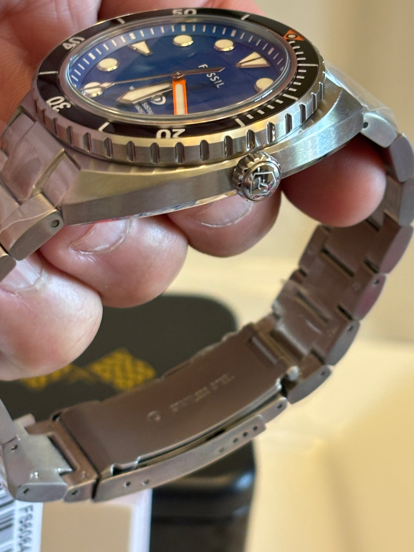 Fossil Breaker FS6064 – Blue Dial 42mm Dive-Style Watch • Free Shipping