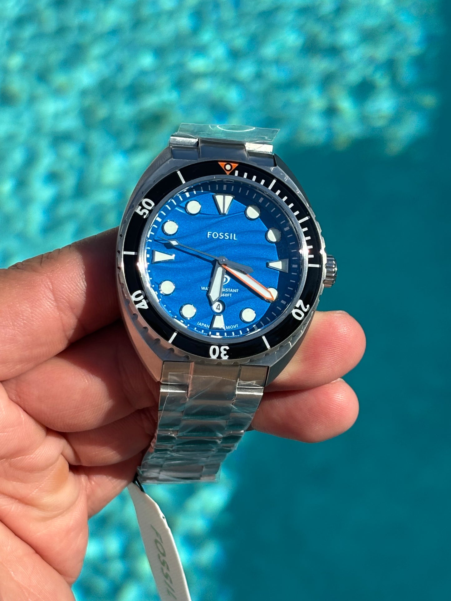 Fossil Breaker FS6064 – Blue Dial 42mm Dive-Style Watch • Free Shipping