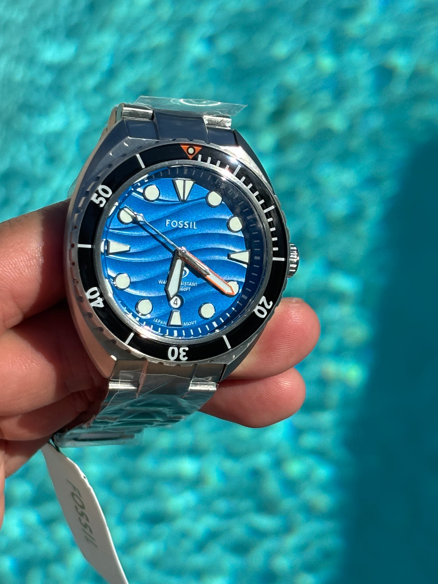 Fossil Breaker FS6064 – Blue Dial 42mm Dive-Style Watch • Free Shipping