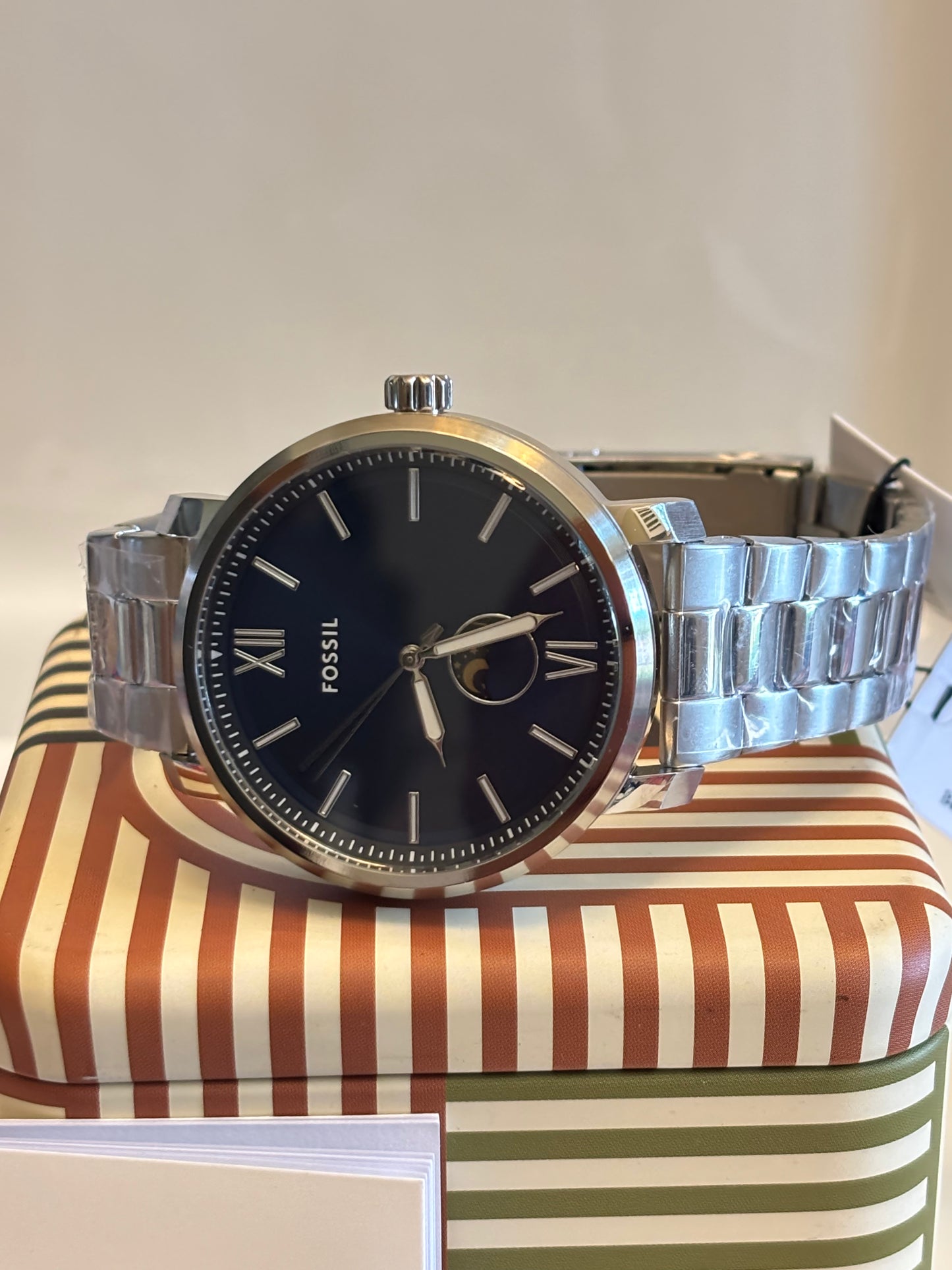 Fossil Rhett BQ2909 • 43mm Blue Dial Stainless Steel Multifunction • Free Shipping