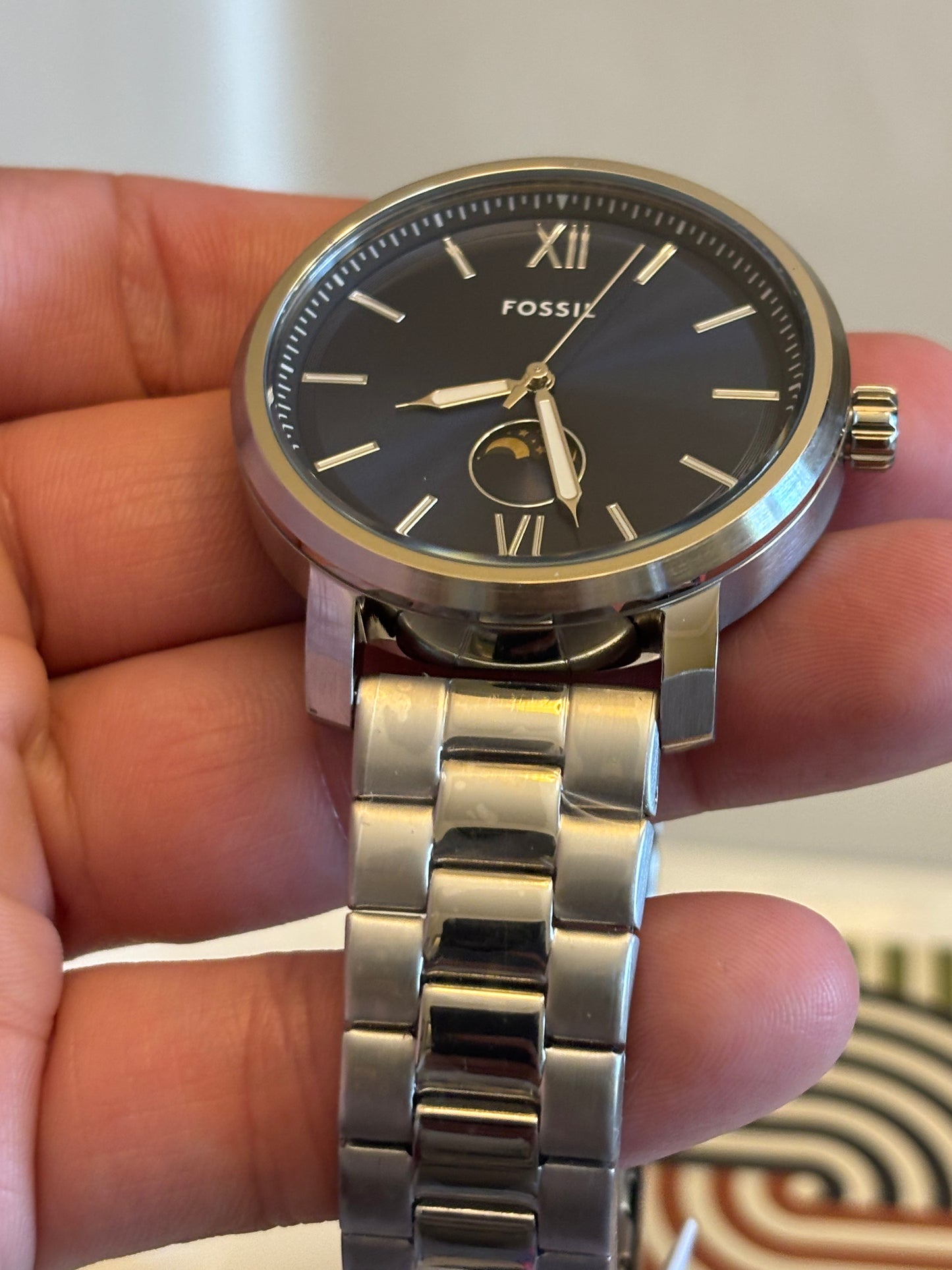 Fossil Rhett BQ2909 • 43mm Blue Dial Stainless Steel Multifunction • Free Shipping