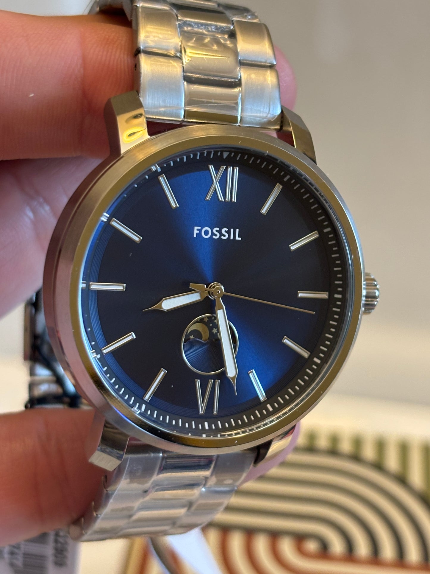 Fossil Rhett BQ2909 • 43mm Blue Dial Stainless Steel Multifunction • Free Shipping