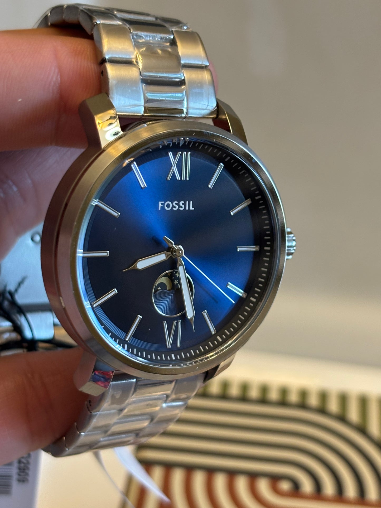 Fossil Rhett BQ2909 • 43mm Blue Dial Stainless Steel Multifunction • Free Shipping