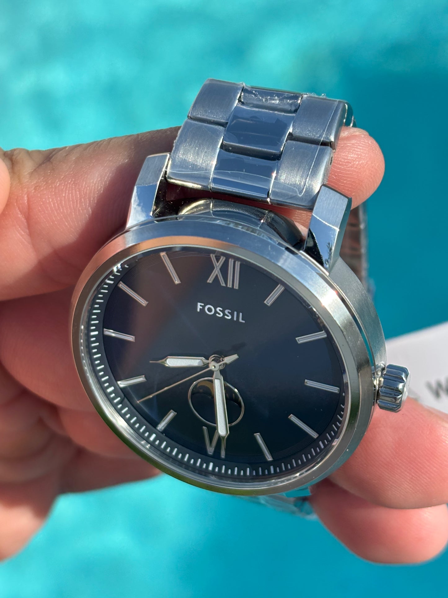Fossil Rhett BQ2909 • 43mm Blue Dial Stainless Steel Multifunction • Free Shipping