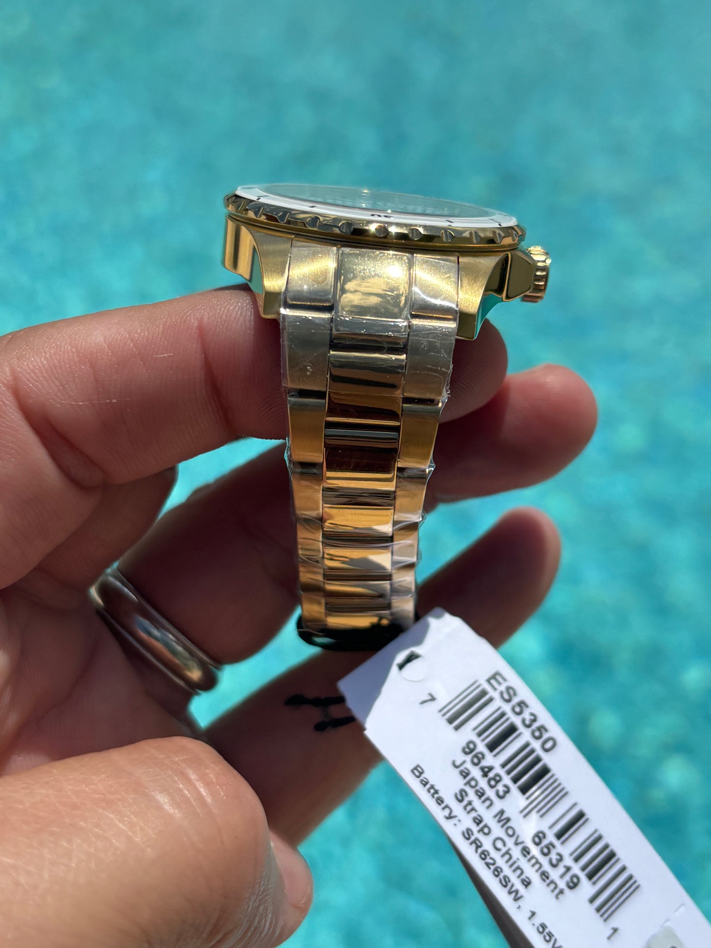 Fossil Blue Dive Women’s Gold Stainless Steel 36mm White Dial Watch ES5350