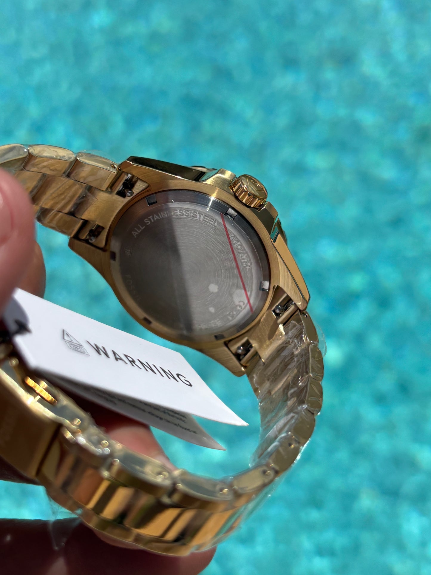Fossil Blue Dive Women’s Gold Stainless Steel 36mm White Dial Watch ES5350