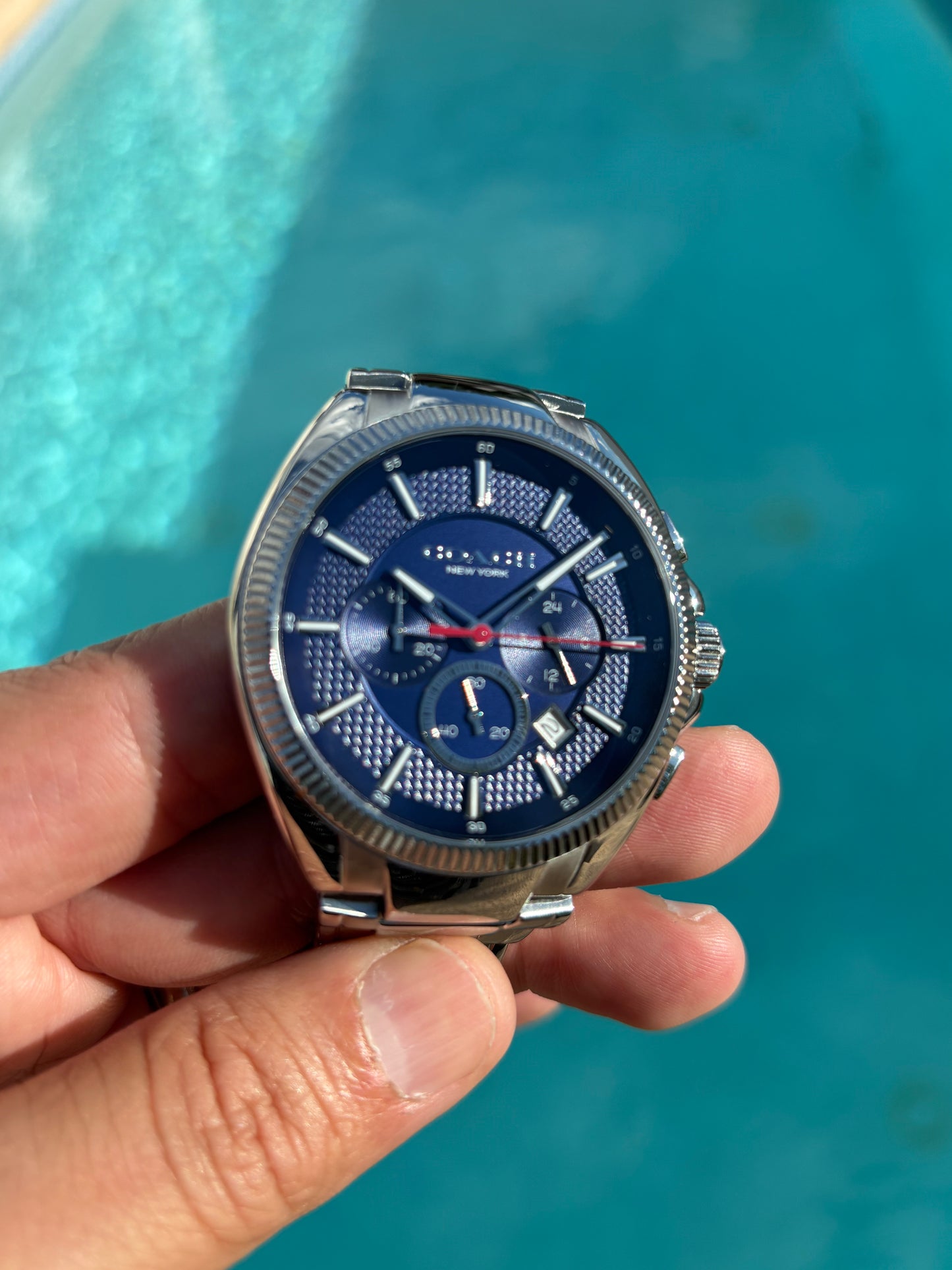 Coach Chronograph 14602679 Men’s Stainless Steel Blue Dial Watch