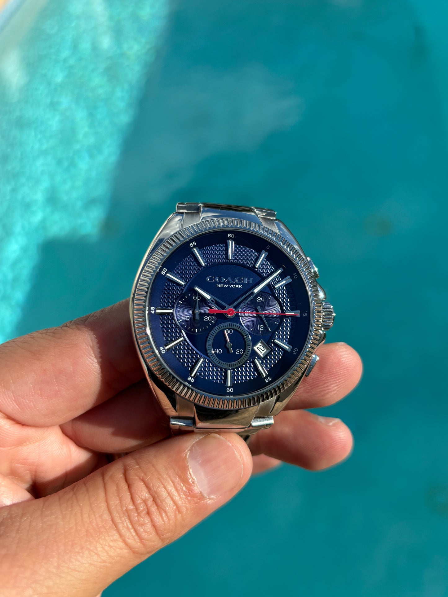 Coach Chronograph 14602679 Men’s Stainless Steel Blue Dial Watch