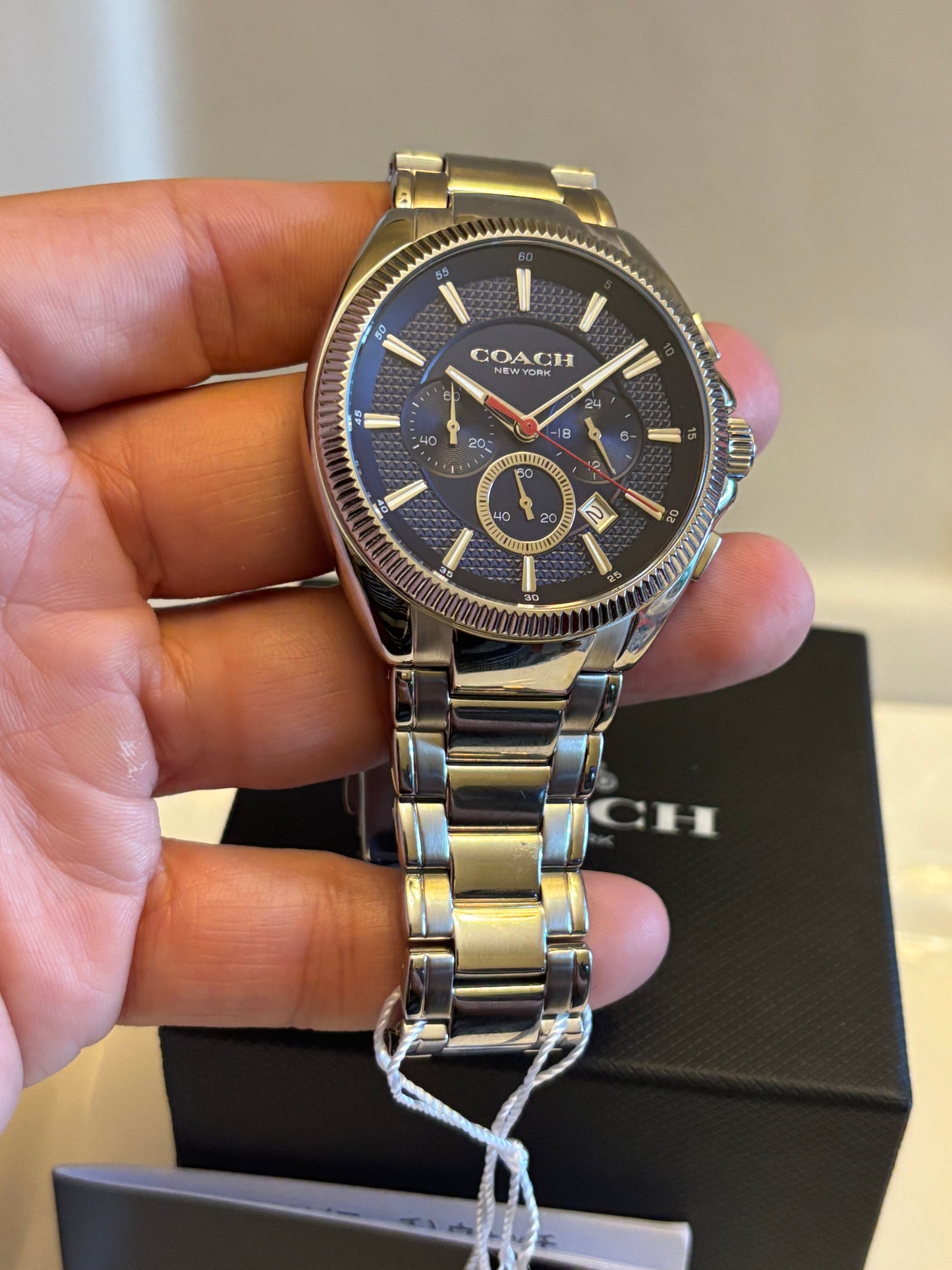 Coach Chronograph 14602679 Men’s Stainless Steel Blue Dial Watch