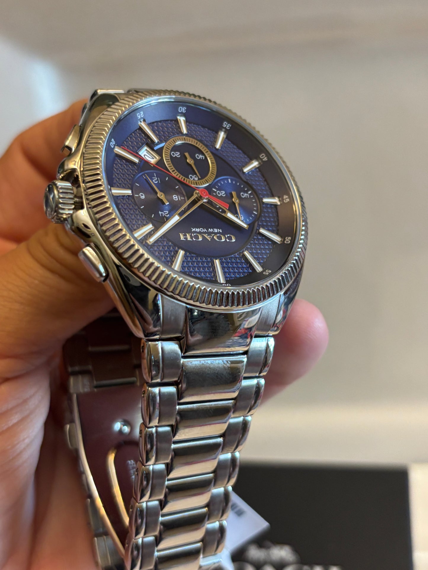 Coach Chronograph 14602679 Men’s Stainless Steel Blue Dial Watch