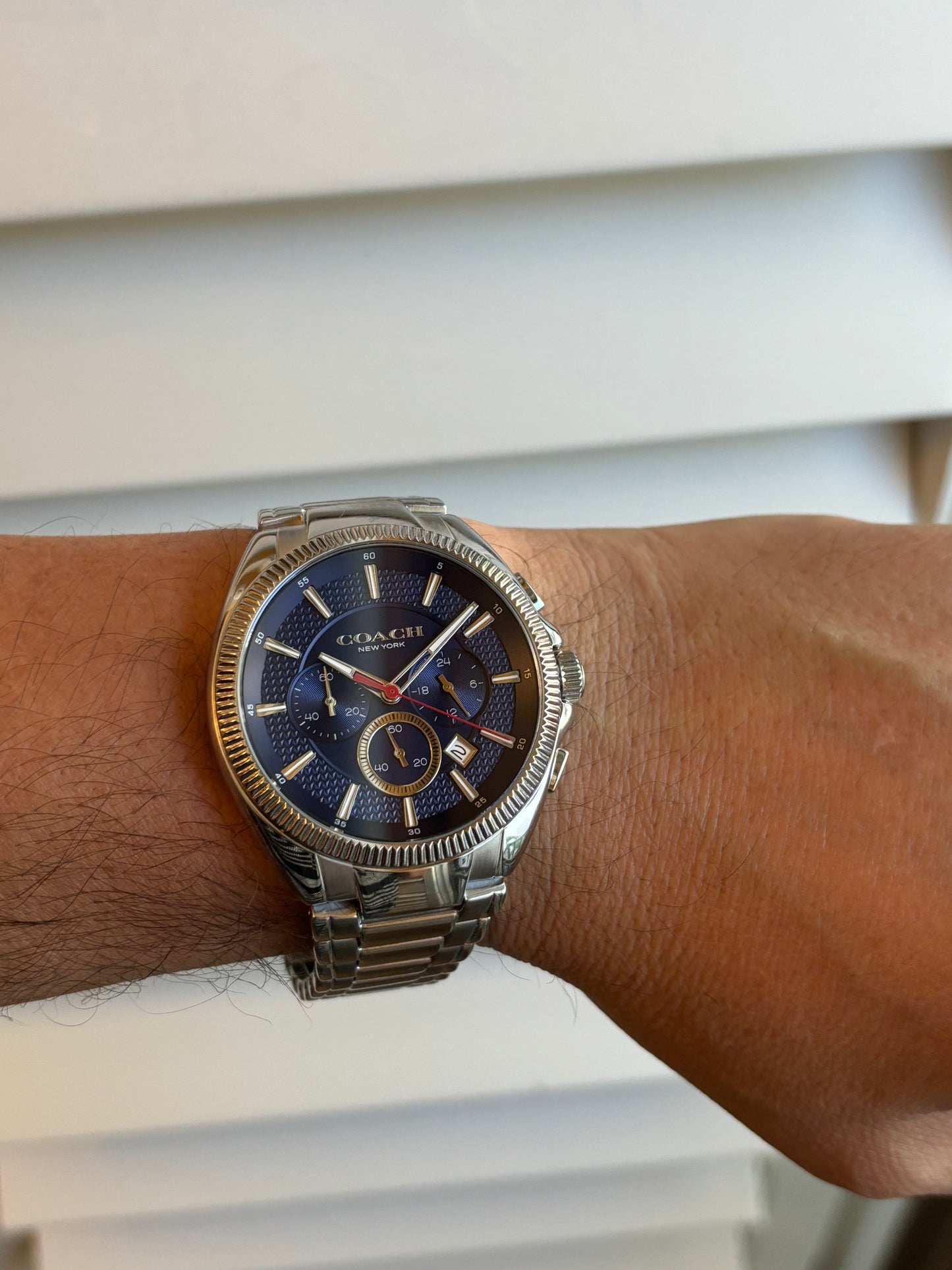 Coach Chronograph 14602679 Men’s Stainless Steel Blue Dial Watch