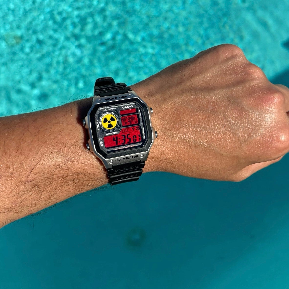 Costumed Casio AE1200WH-1CV Watch Red Apocalypse