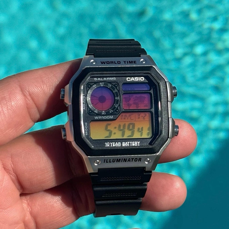 Customed Casio AE1200WH-1CV Watch Into the Sunset Gel Filter