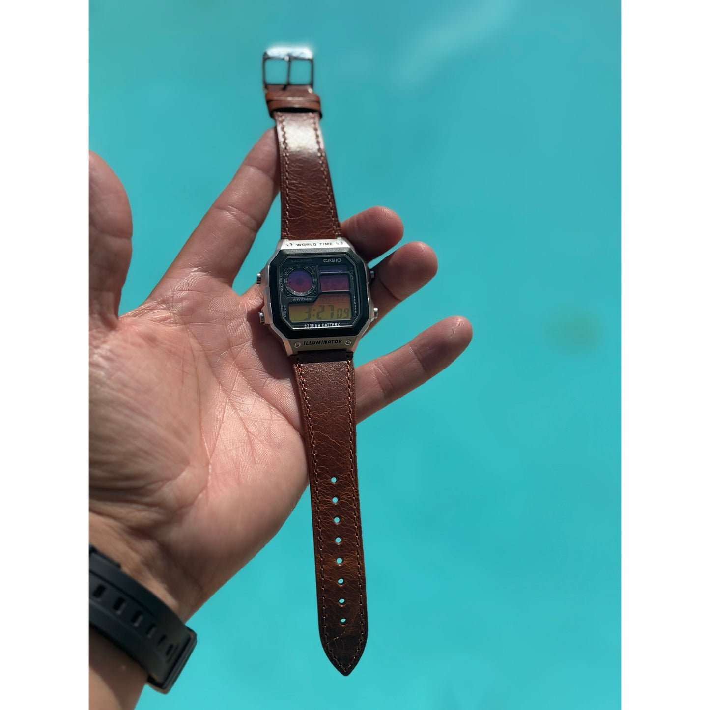 Customed Casio AE1200WH-1CV Leather
Straps Watch Into the Sunset Gel Filter