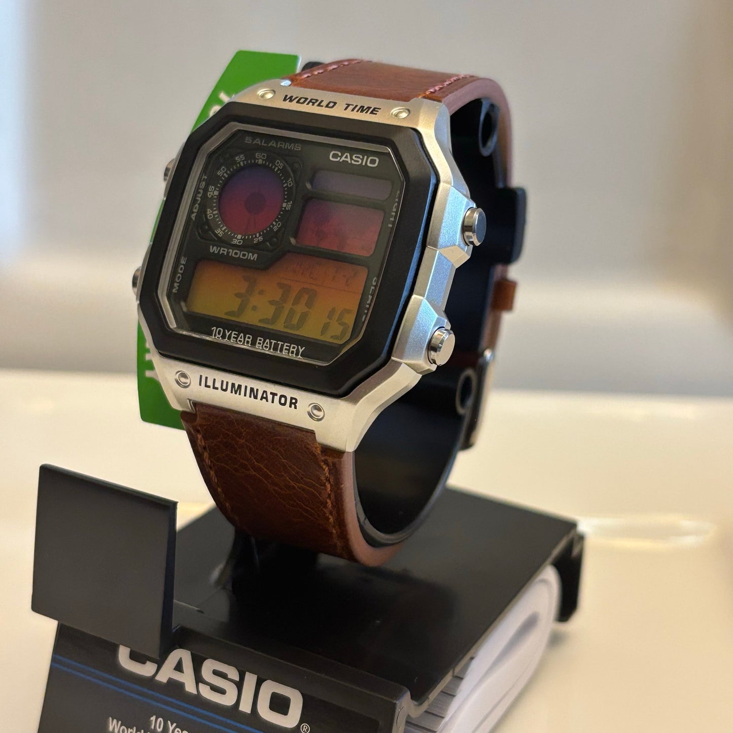 Customed Casio AE1200WH-1CV Leather
Straps Watch Into the Sunset Gel Filter