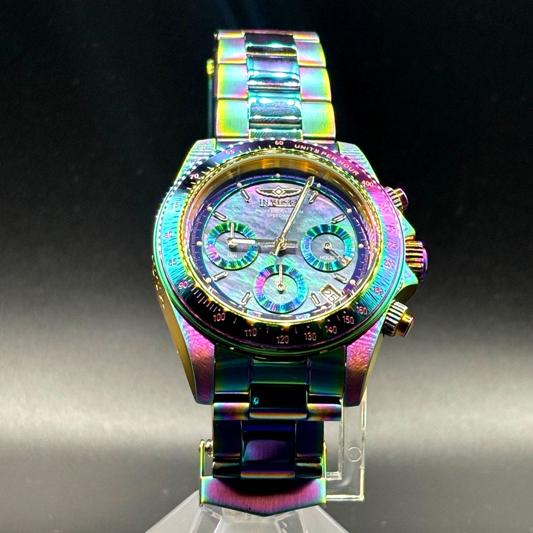 Invicta Speedway 23941 Rainbow MOP Chronograph 40mm Unisex Watch NIB