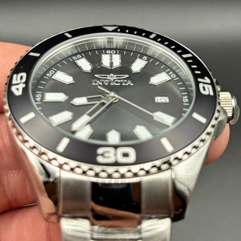 Invicta Pro Diver 46316 Mens 43mm Black Dial Stainless Steel Quartz 50m NIBWT