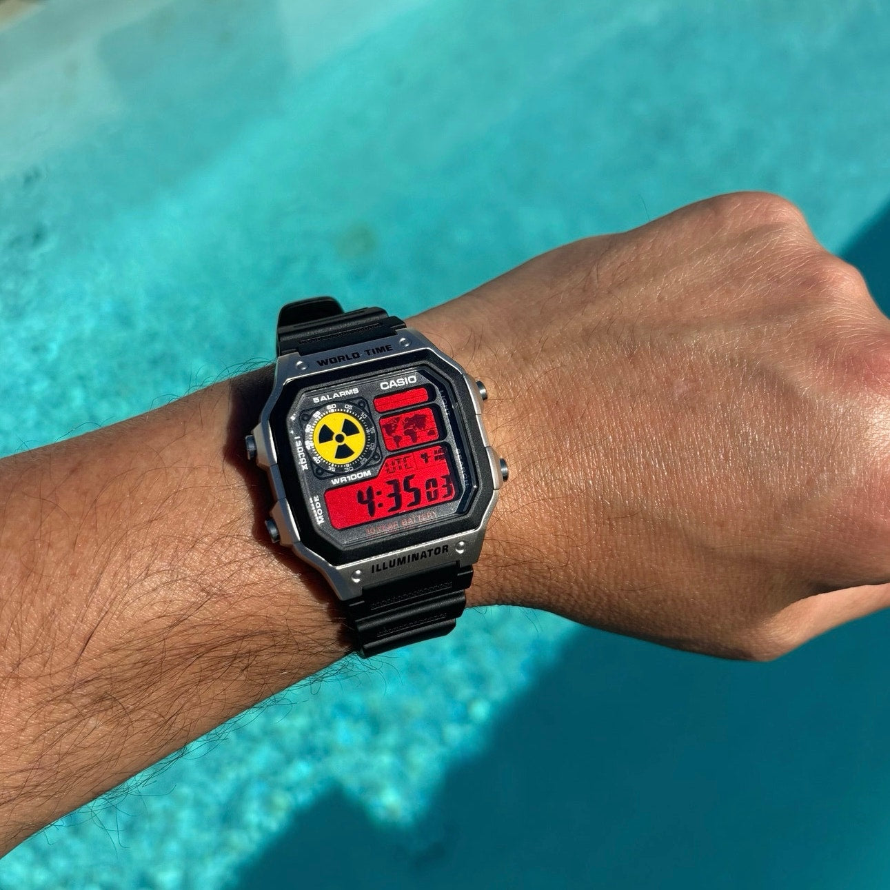 Costumed Casio AE1200WH-1CV Watch Red Apocalypse