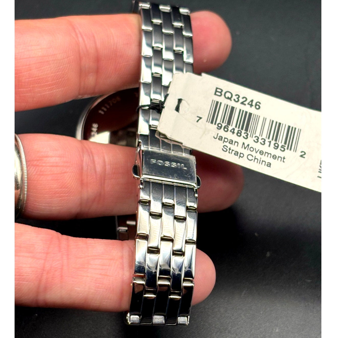 Fossil BQ3246 Women’s 35mm Black Dial Stainless Steel Bracelet Watch NIBWT