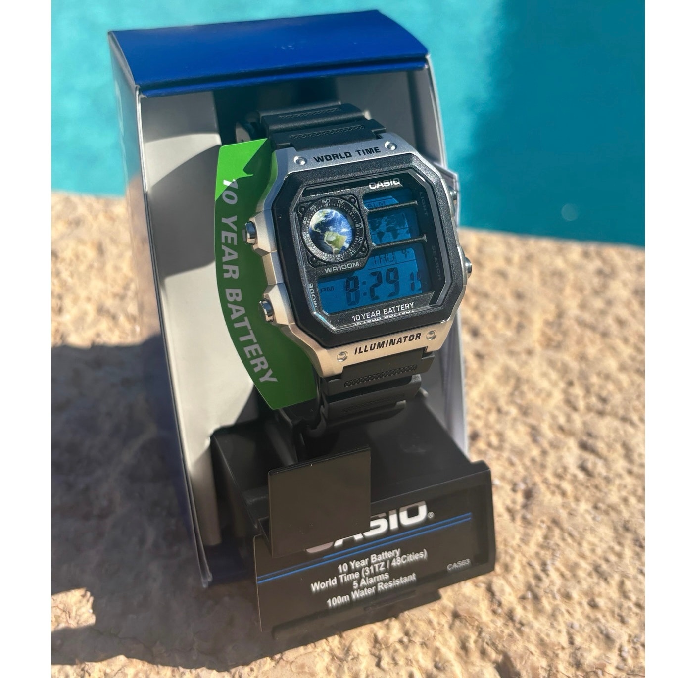 Costumed Casio AE1200WH-1CV Watch Blue Planet Edition