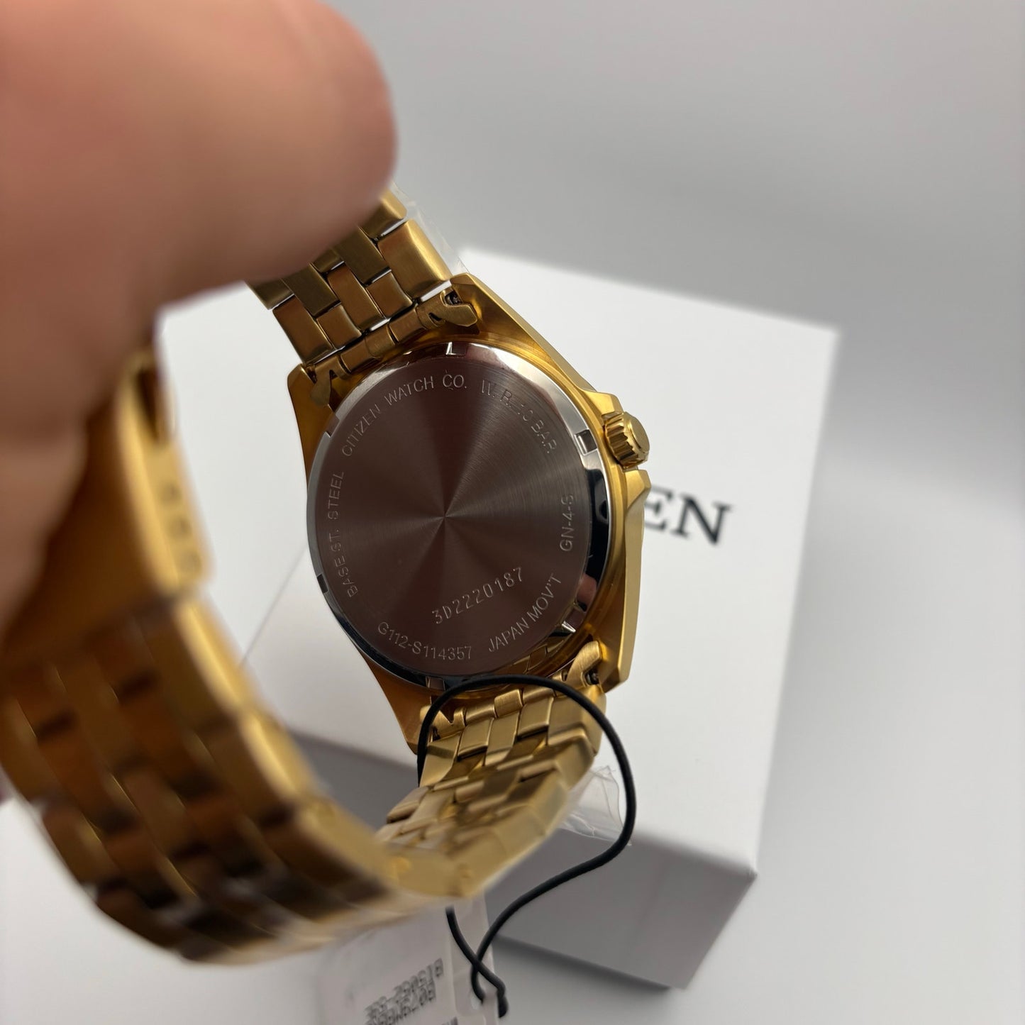 Citizen BI5052-59E Mens 42mm Gold Tone Stainless Steel Black Dial Quartz NIBWT