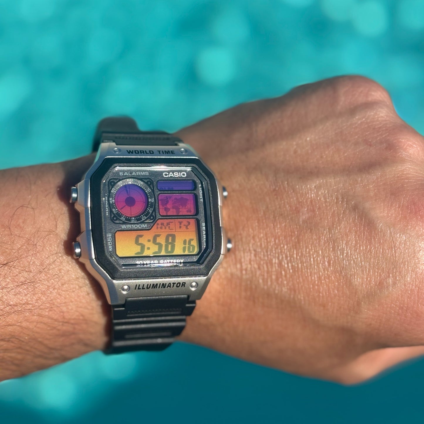 Customed Casio AE1200WH-1CV Watch Into the Sunset Gel Filter