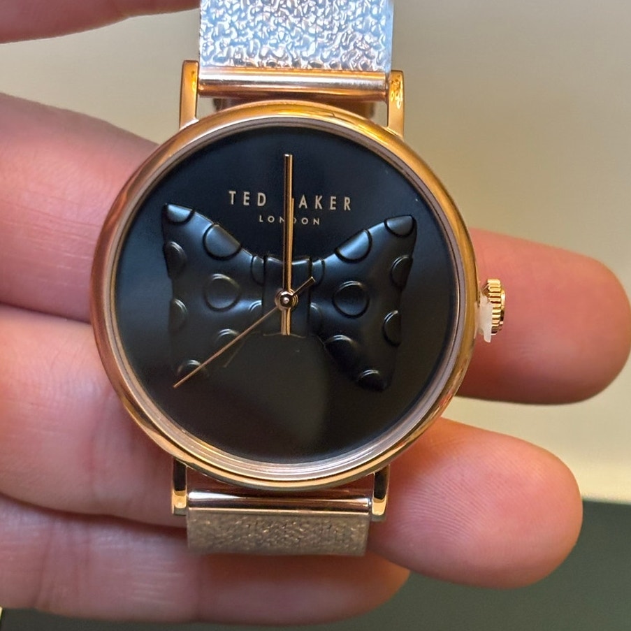 Ted Baker Phylipa BKPPHS304-9I – Black-Bow Tie Iconic Dial, Stainless Steel