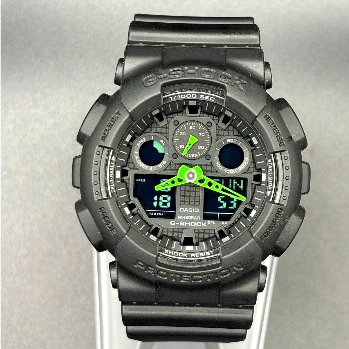 Casio G-Shock GA-100C-1A3 Black Green Analog Digital 200M 51mm Men's Watch NIB