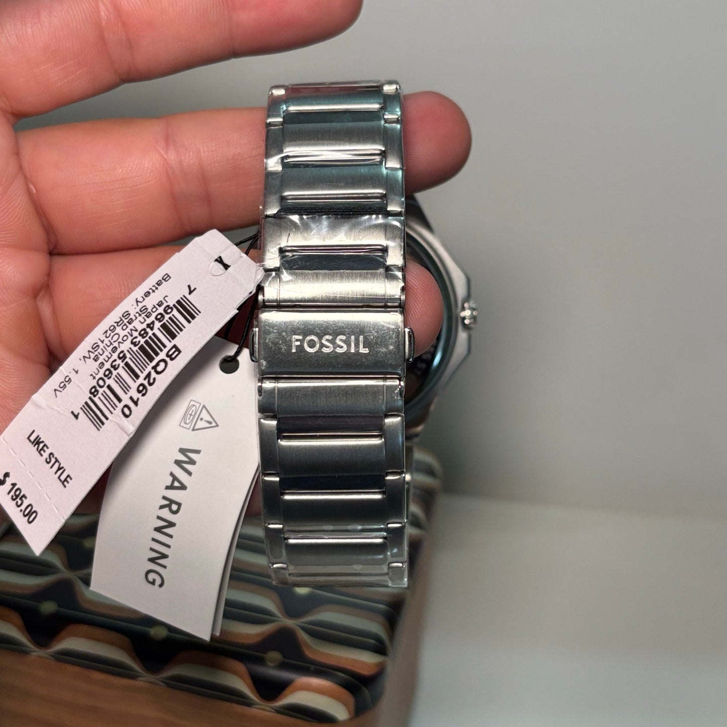 Fossil Evanston BQ2610 Mens Multifunction Quartz Watch 45mm Stainless Steel Bracelet Blue Sunray Dial 5ATM Water Resistant