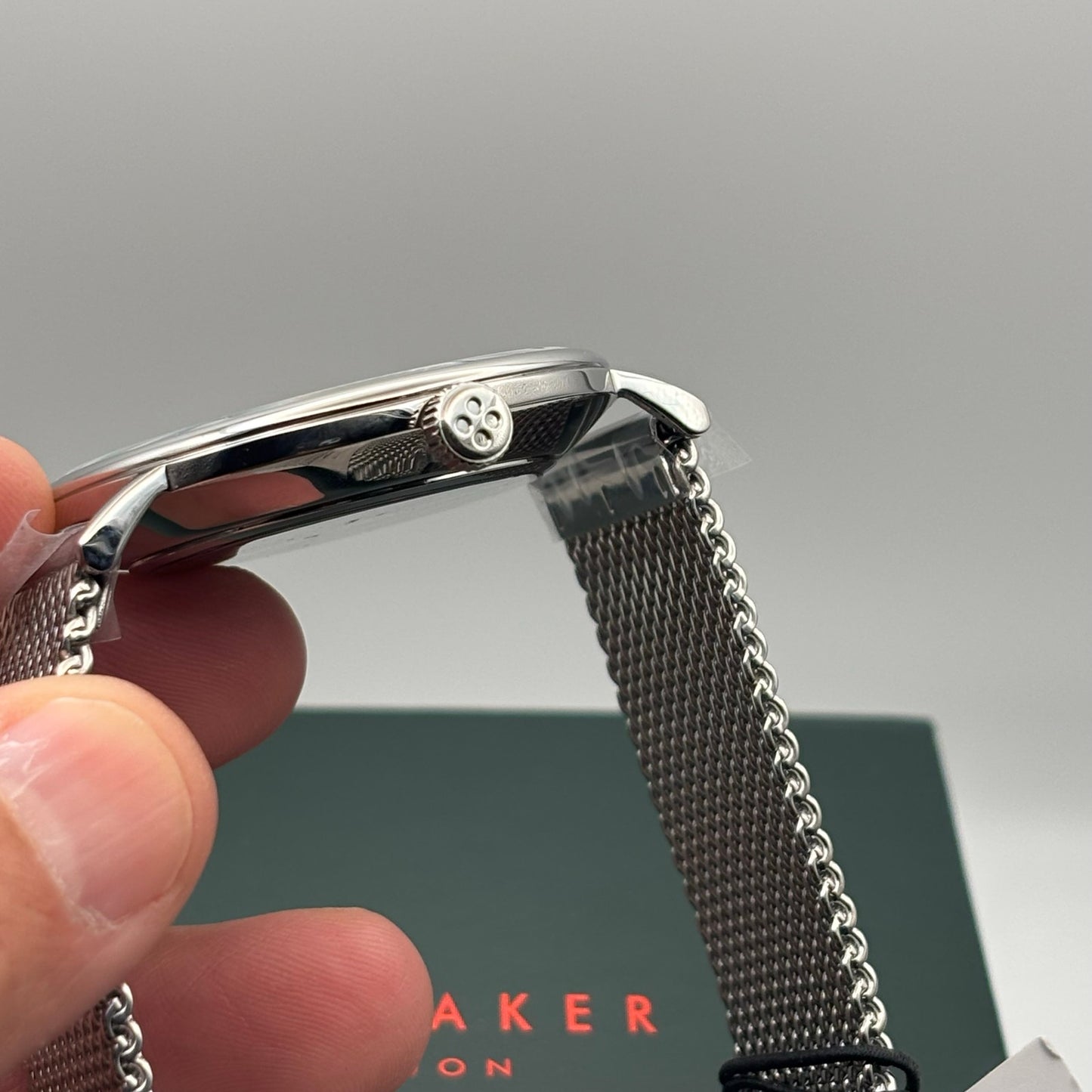 Ted Baker Phylipa BKPPGS217 Mens 43mm Silver Mesh White Dial Quartz. NIBWT