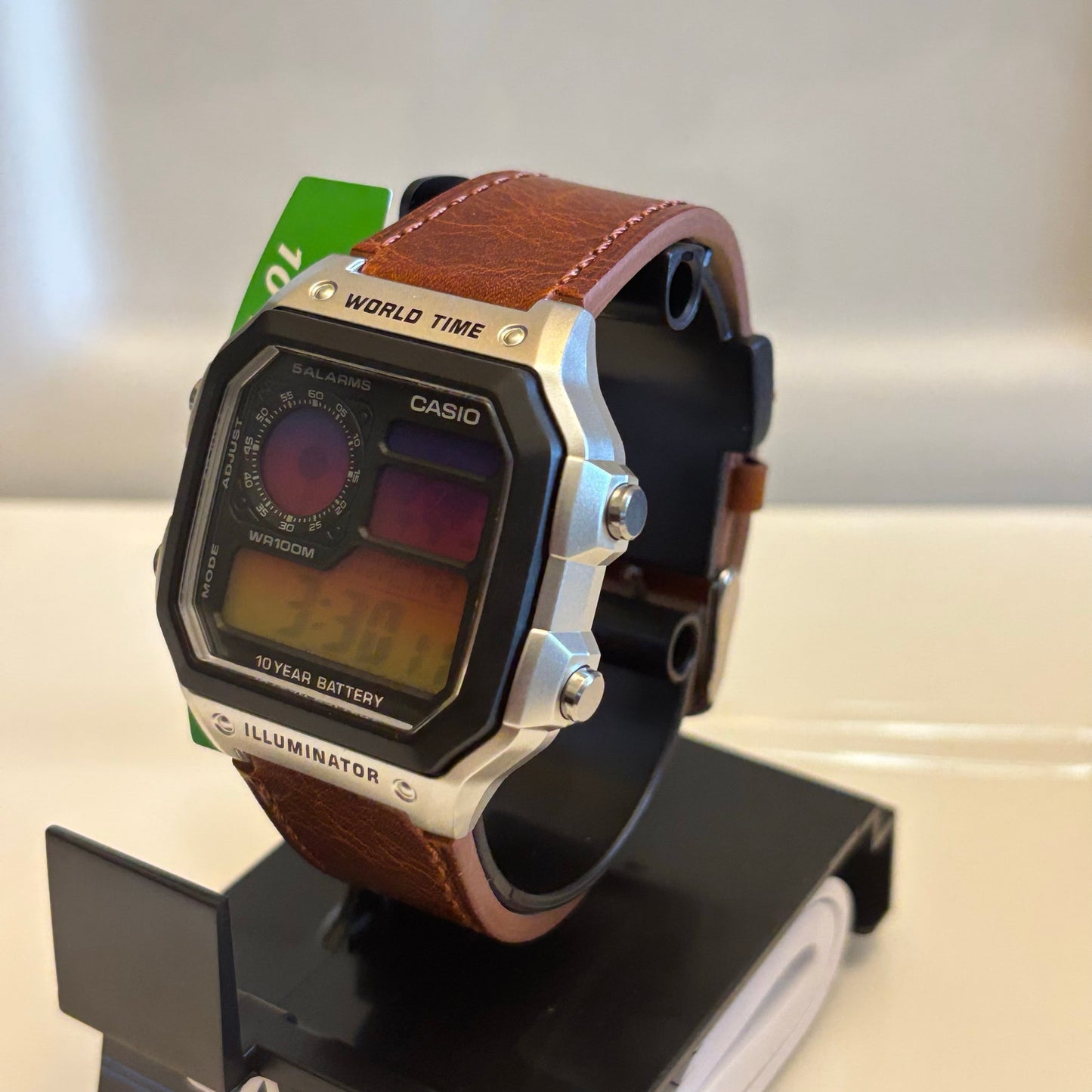 Customed Casio AE1200WH-1CV Leather
Straps Watch Into the Sunset Gel Filter