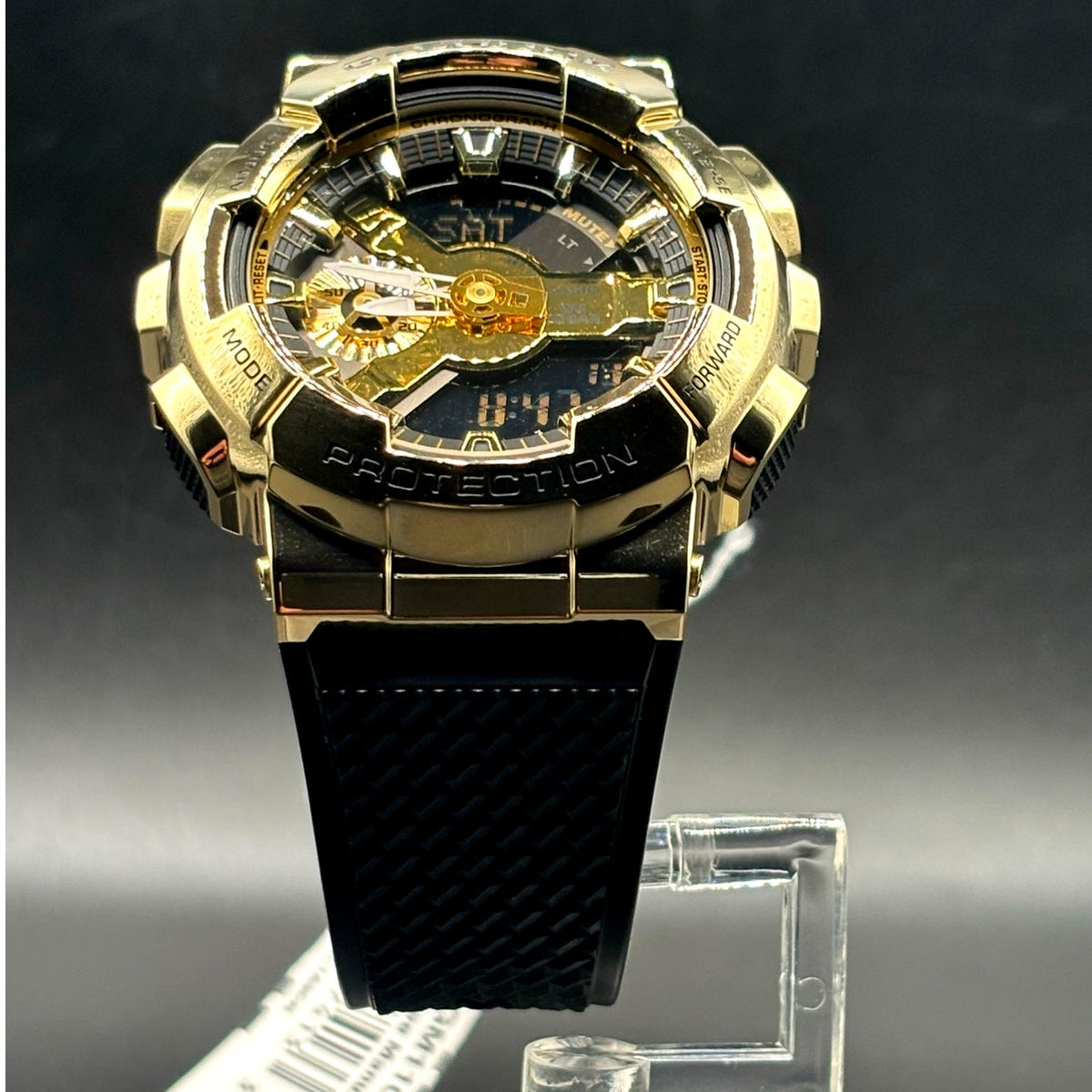 Casio G-Shock GM110G-1A9 Black Gold Metal Covered Analog Digital Watch NIBWT