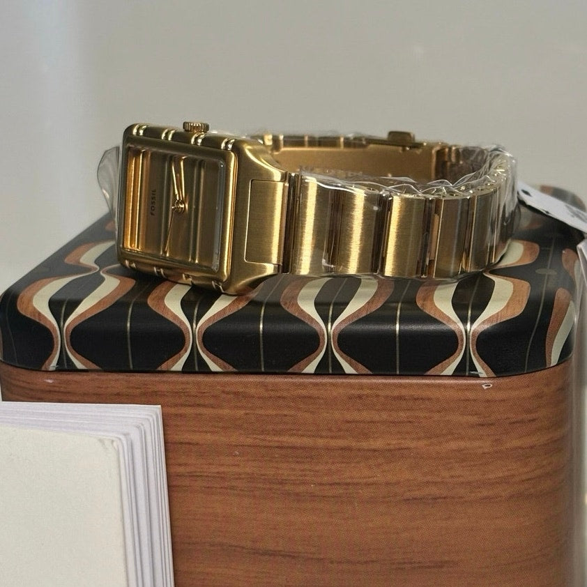 Fossil Raquel ES5389 — All-Gold Tone, 23 mm Rectangular