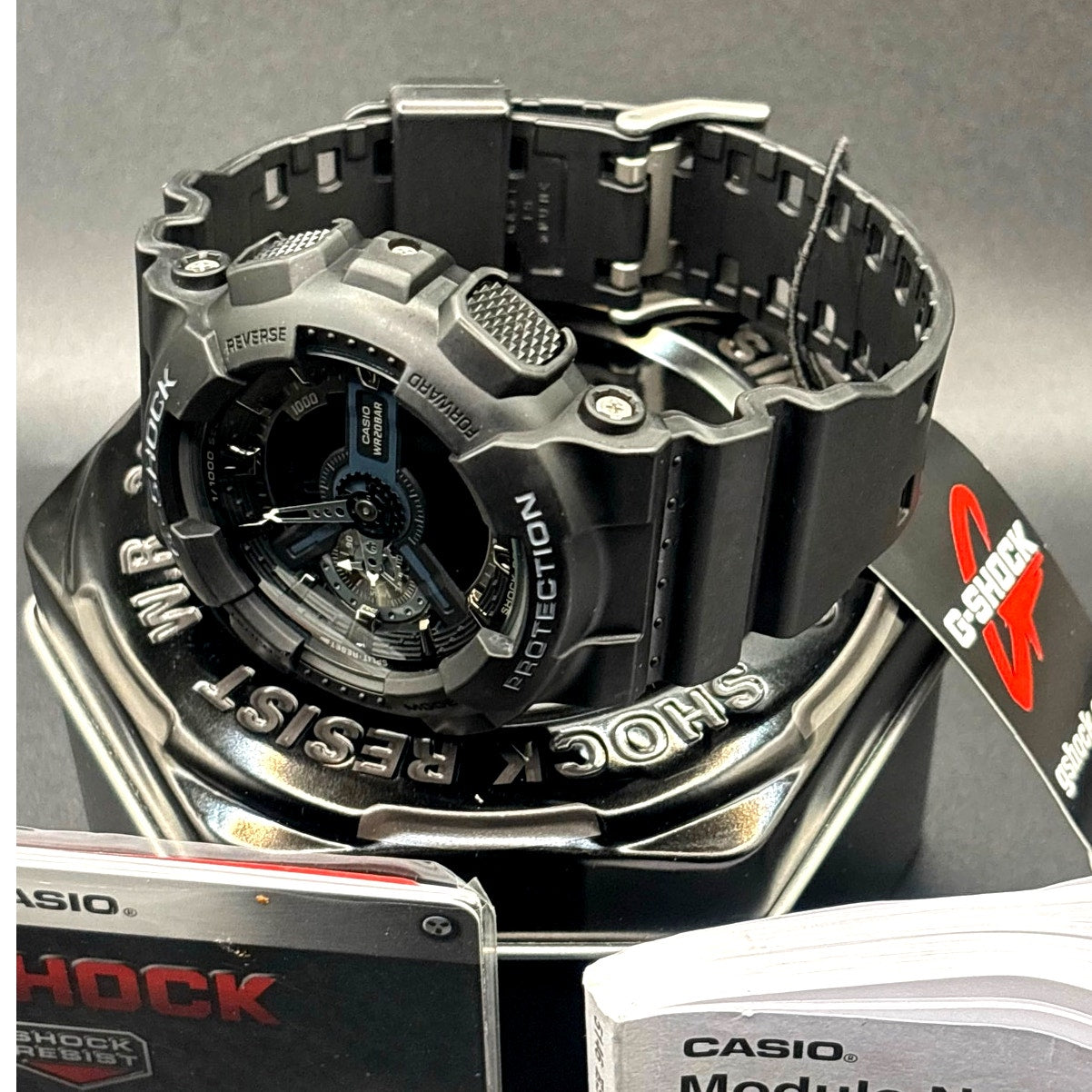 Casio G-Shock GA110-1B Men's Analog Digital Black Resin 200M Rugged Watch NIBWT