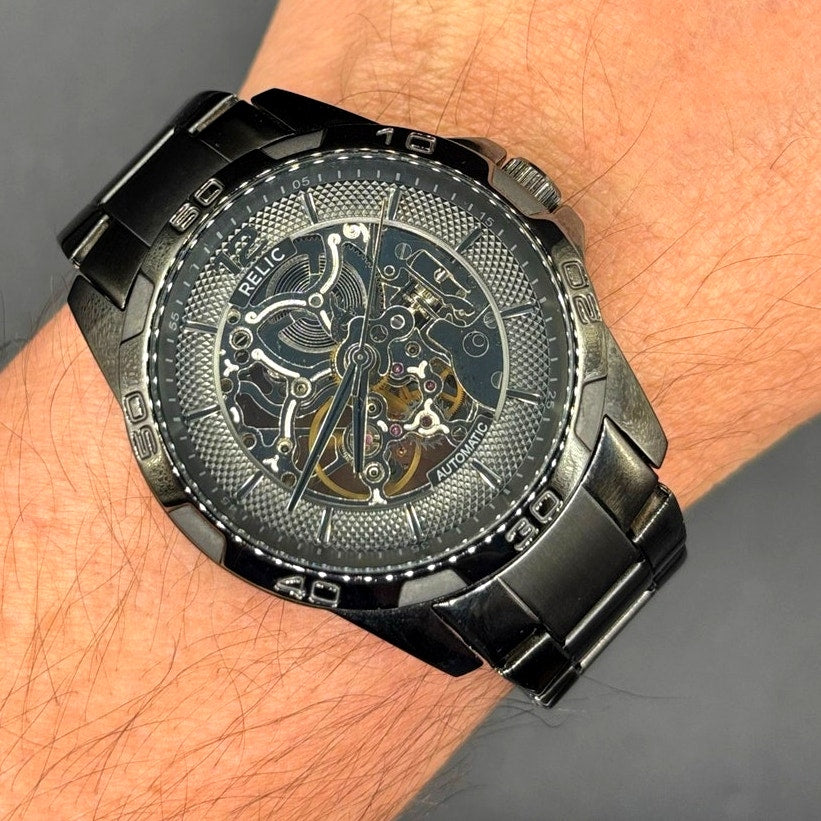 Relic by Fossil Brennan ZR11853 Automatic Skeleton Gunmetal Men’s Watch