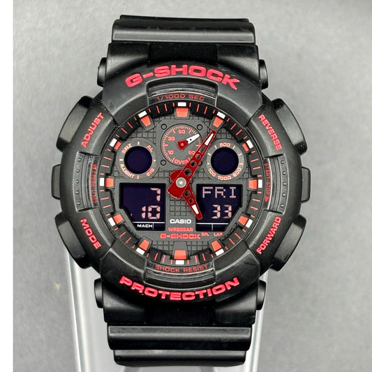 Casio G-Shock GA100BNR-1A Black Red Analog Digital Men's Watch